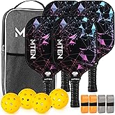 Pickleball Paddles, USAPA Approved Fiberglass Surface Pickleball Set with Pickleball Rackets, Pickleball Paddles Set for Men Women