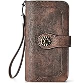 BOSTANTEN Leather Wallet for Women RFID Blocking Zip Around Credit Cards Holder Phone Clutch