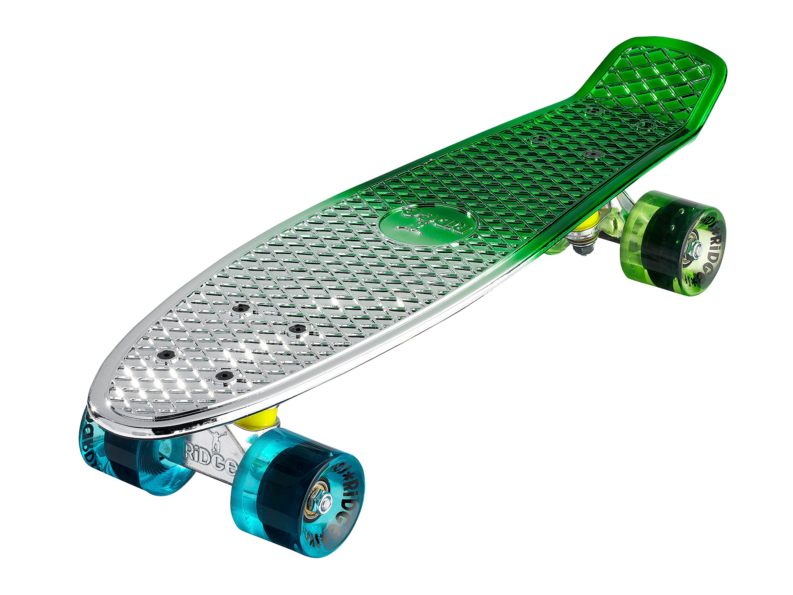 Ridge Skateboards Rainbow Neochrome 22" Mini Cruiser Complete board - UK Manufactured - Metallic Fades