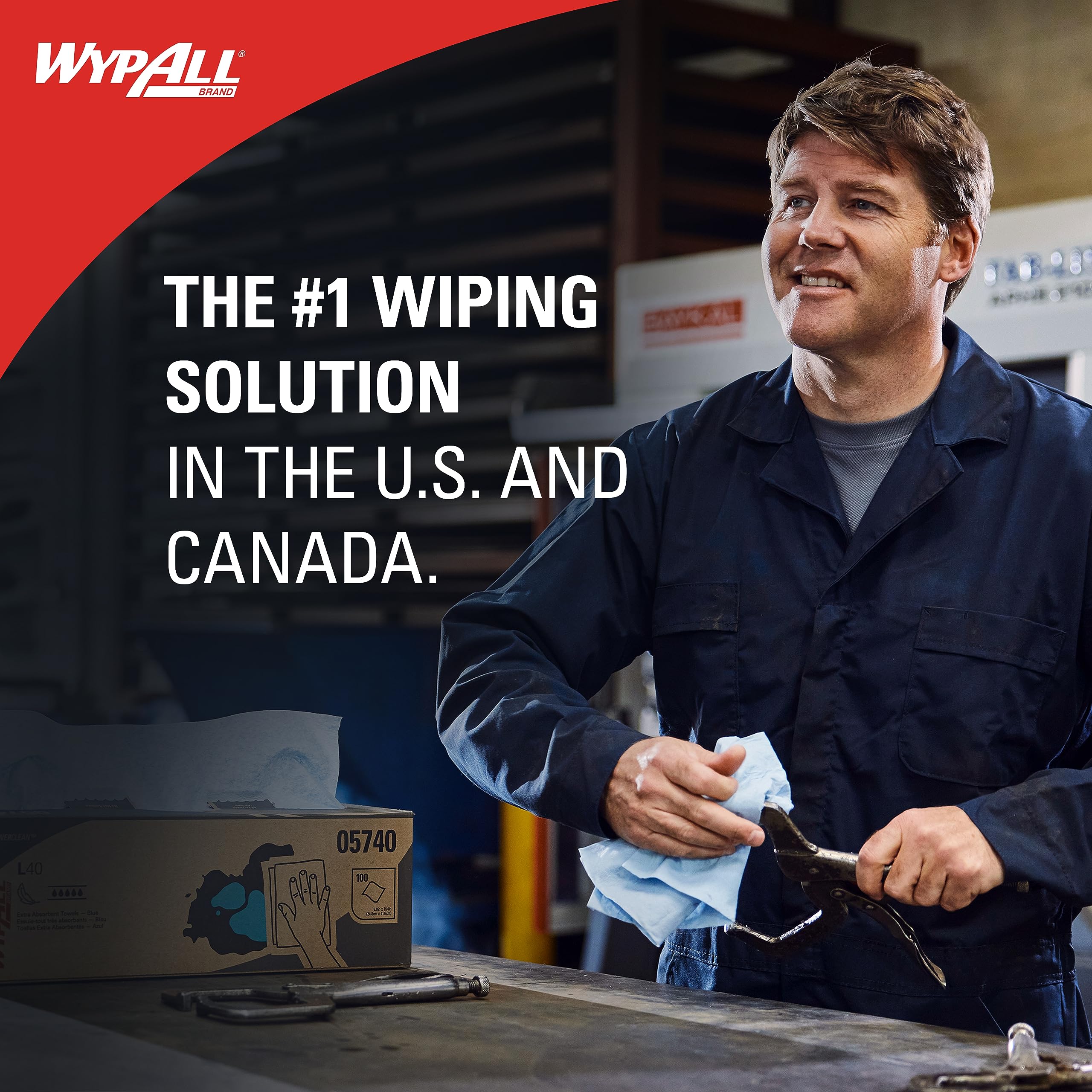 WypAll PowerClean X80 Cloths Heavy Duty Wipes (41025), Jumbo, Extended Use Towels, White (1 Roll of 475 Sheets, 475 Sheet Total)