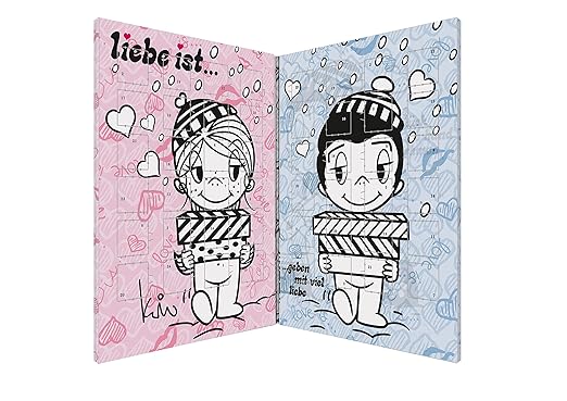 Liebe Ist Ist Süßer Partner Adventskalender Für Pärchen Mit 150g Vollmilchschokolade Im Liebevollen Design