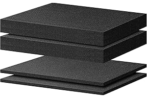 DESUNQIN 4 PCS Foam Inserts for Cases 16" x 12" x 2" & 0.4"- 2 Size Pick and Pluck Foam Sheets with Bottom Pluck Pre-Cubed Foam Tray Pads Foam for Cases Tool Box Drawers (2in*4pcs+0.4in*2pcs)