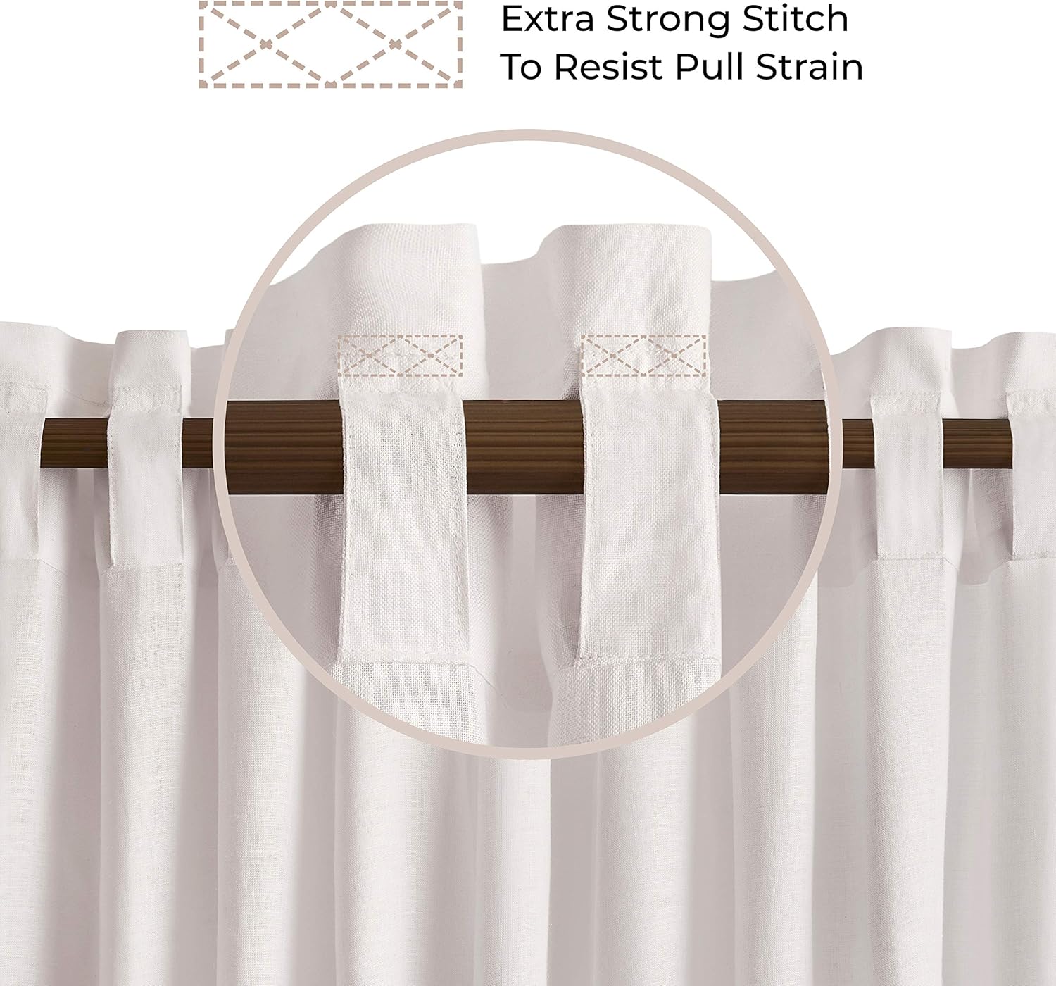 D’Moksha Homes 100% Pure Hemp Linen Semi Sheer Curtain White - 52x108 inch. UV Ray Protection. Indoor, Outdoor use, Living, Dining, Kids Room, Kitchen, Deck, Patio, Cabana, Gazebo. 1 Panel per Box.: Kitchen & Dining