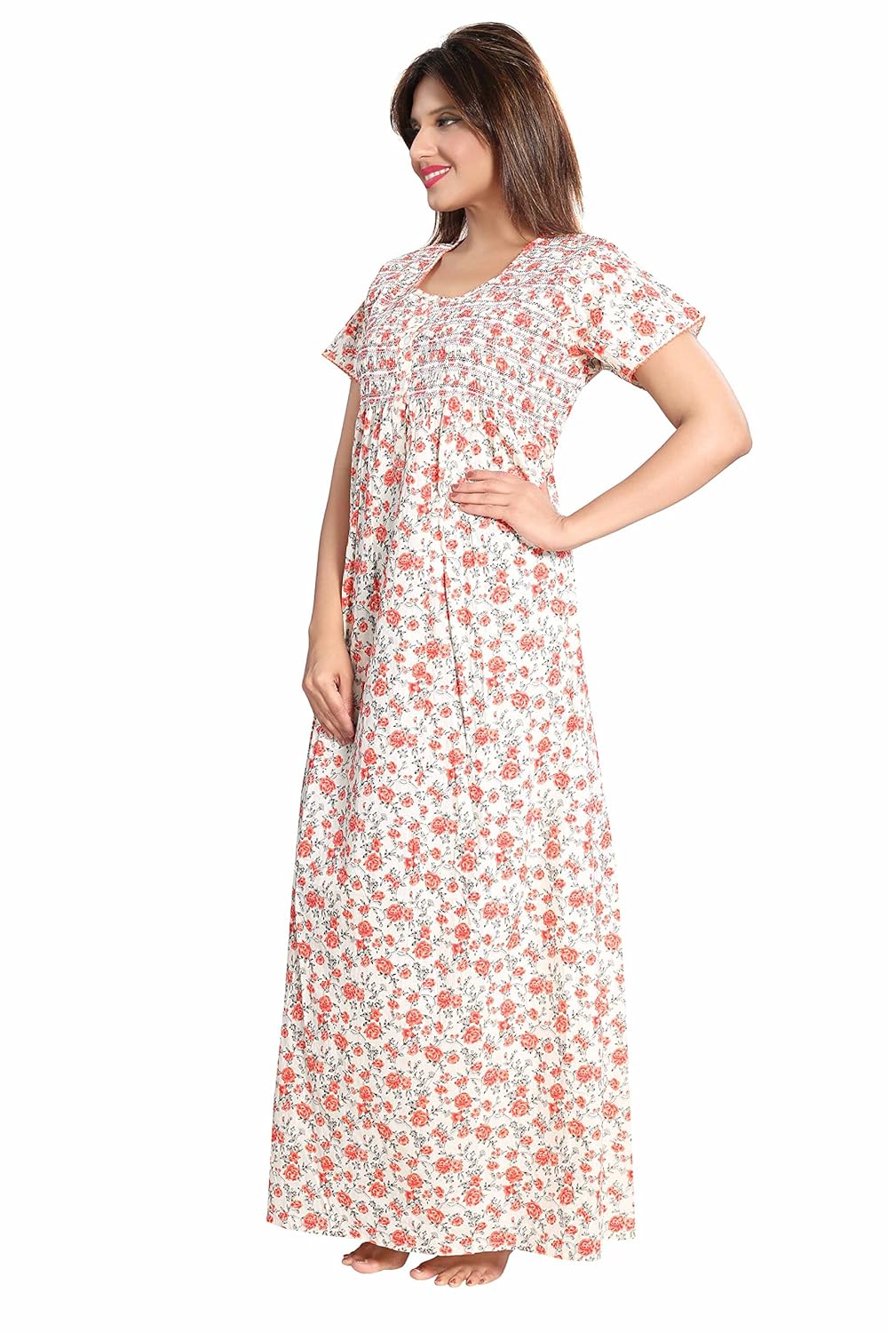 soulemo womens pure cotton nighty (front buttoned open) 727