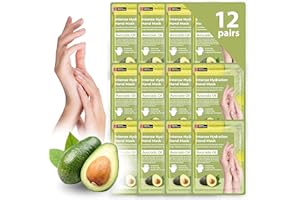 Innerest 12 Pairs Original Derma Beauty Hand Mask Bulk, Moisturizing Hand Gloves for Dry Hands, Nail Care Essential (Avocado)