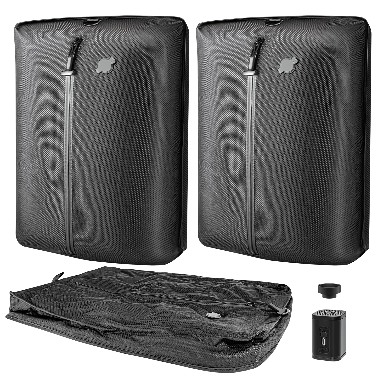 Photo 1 of Luvan Travel Vacuum Bags for Luggage with Wireless Pump, Reusable Space Saver 33L Compression Clothing Packing Storage Organizer Cube for Carry On Suitcases and Backpack, IP67 Waterproof (2PC+Pump)