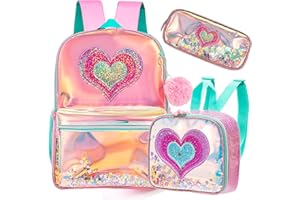 Meetbelify Backpack for Girls Backpacks for Elementary Preschool Students Kids School Cute Backpack with Lunch Box