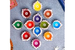 IndoTribe 12Pc Diwali Diyas For Decoration Diwali Decorations For Home Diwali Lights Diwali Decor Diwali Diya Diwali Candle Diwali Gifts For Friends Clay Diya For Diwali Tea Lights Candles Diwali Diya