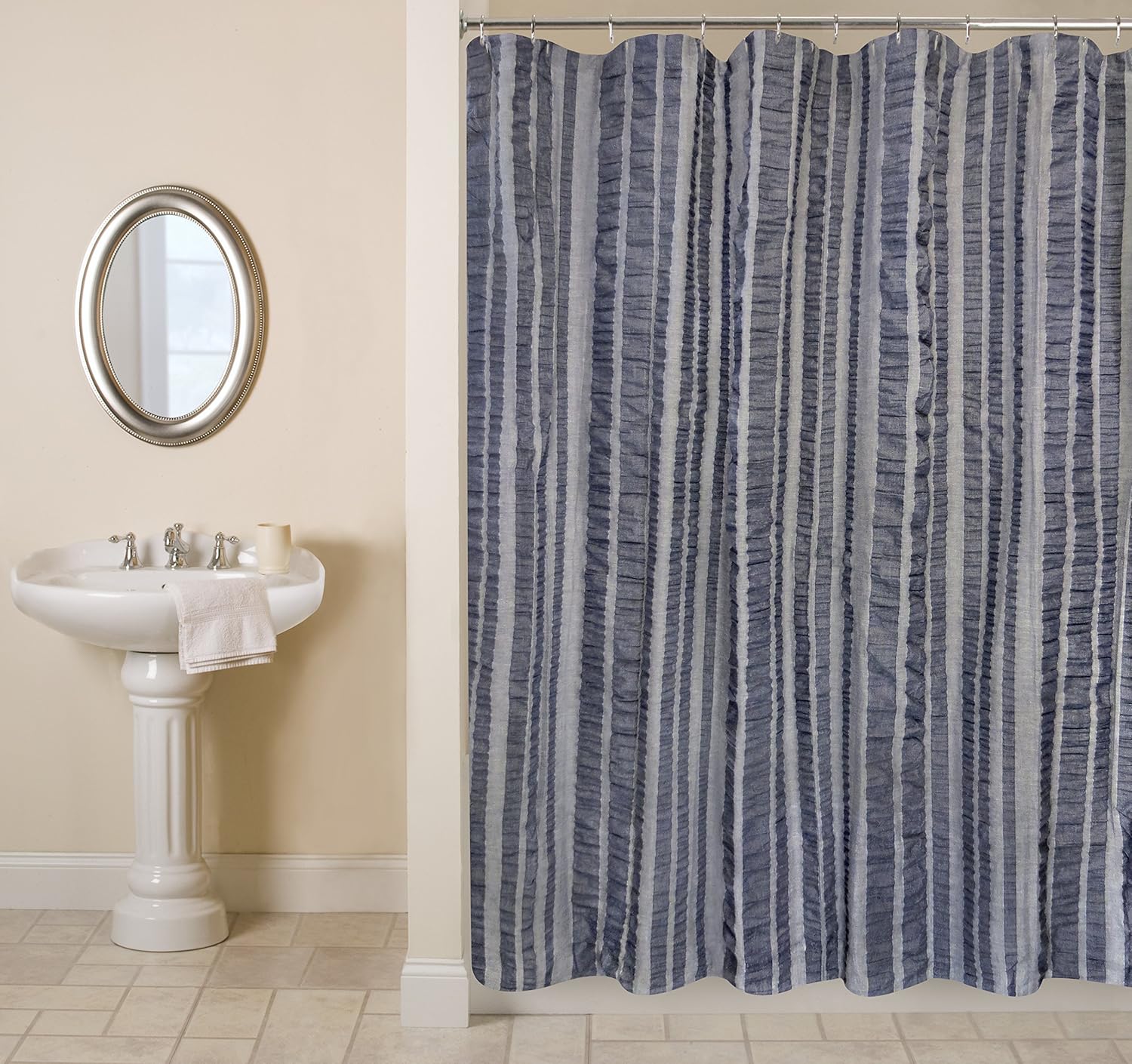 Amazon Com Park B Smith Seersucker Bands Shower Curtain 72 X 72