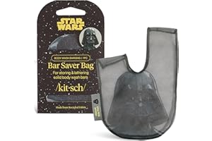 Kitsch x Star Wars Darth Vader Soap Saver Bag – Patented Mesh Bag Soap Holder for Body Wash Bar - Extends Use & Prevents Soggy Mess - Recycled Mesh Beauty Pouch, Eco-Friendly