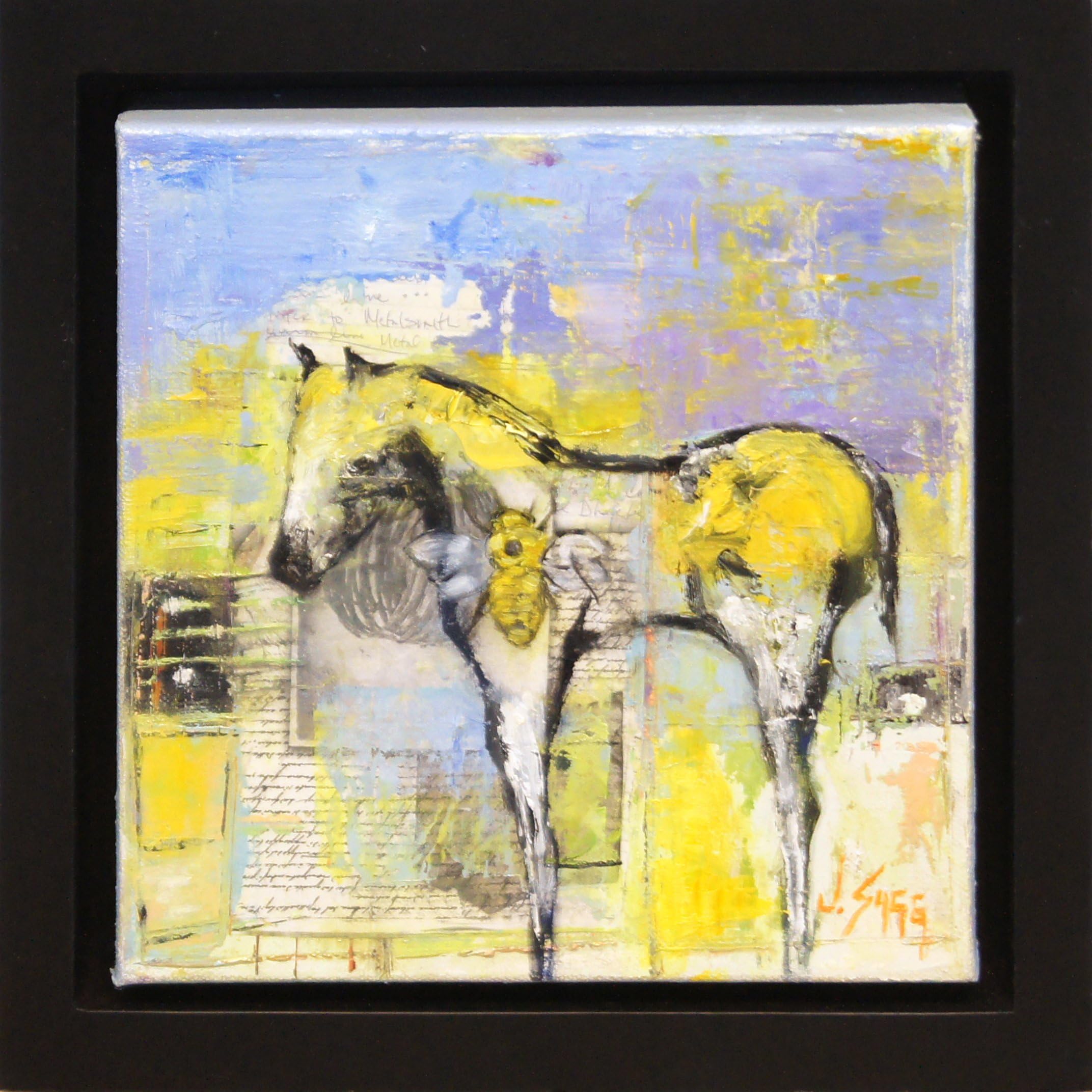 Untitled Horse - Abstract Horse Painting Wildlife Art Small Wall Art Original Painting by Renowned Artist Janice Sugg