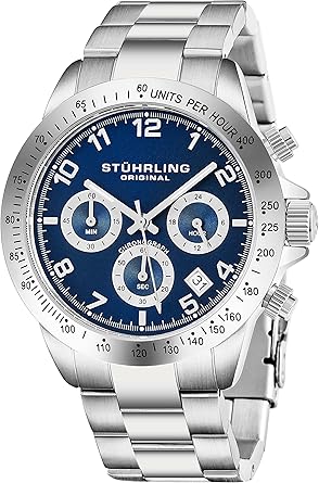 stuhrling men's stainless steel chronograph watch