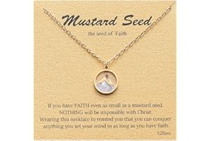 VZBarn Dainty Gold Plated Stainless Steel Faith Necklace for Women Tiny Move Mountains Charm Choker Christian Jewelry Gift
