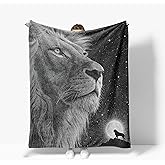 Lion Throw Blanket Soft Warm Cozy Lions Wildlife Blankets Fuzzy Plush Fleece Lion Blanket Gifts for Couch Bed Sofa Home Decor 40''X50''