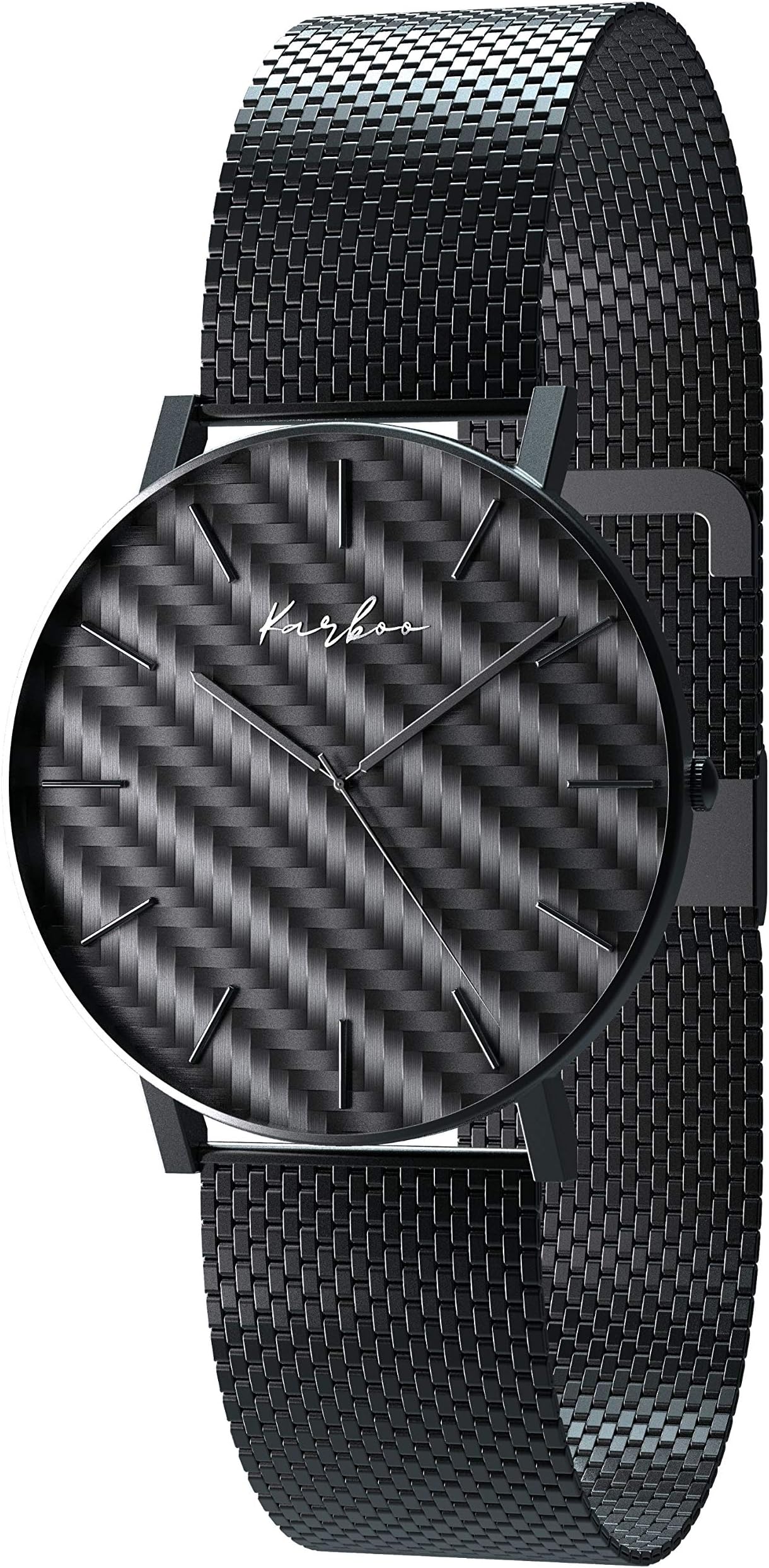 Karboo Carbon Black Stainless Steel Ultra Flat Men's Watch