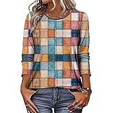 KISSMODA Women Long Sleeve Tops Dressy Casual Crew Neck Tshirts Basics Tee Work Blouses Fall Fashion Tops