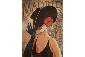 Hudemas Needlepoint Kit Printed Tapestry Canvas and Threads 10x14 inches (614 Madrid)