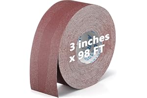 Emery Cloth Roll, 120 Grit Abrasive Sand Paper, 3 Inch Width x 100 Feet Long, Aluminum Oxide Sanding Strips, Continuous Sandp