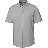 Cutter & Buck Mens Men's Short Sleeve Cotton-Blend Knit Reach Oxford Shirt