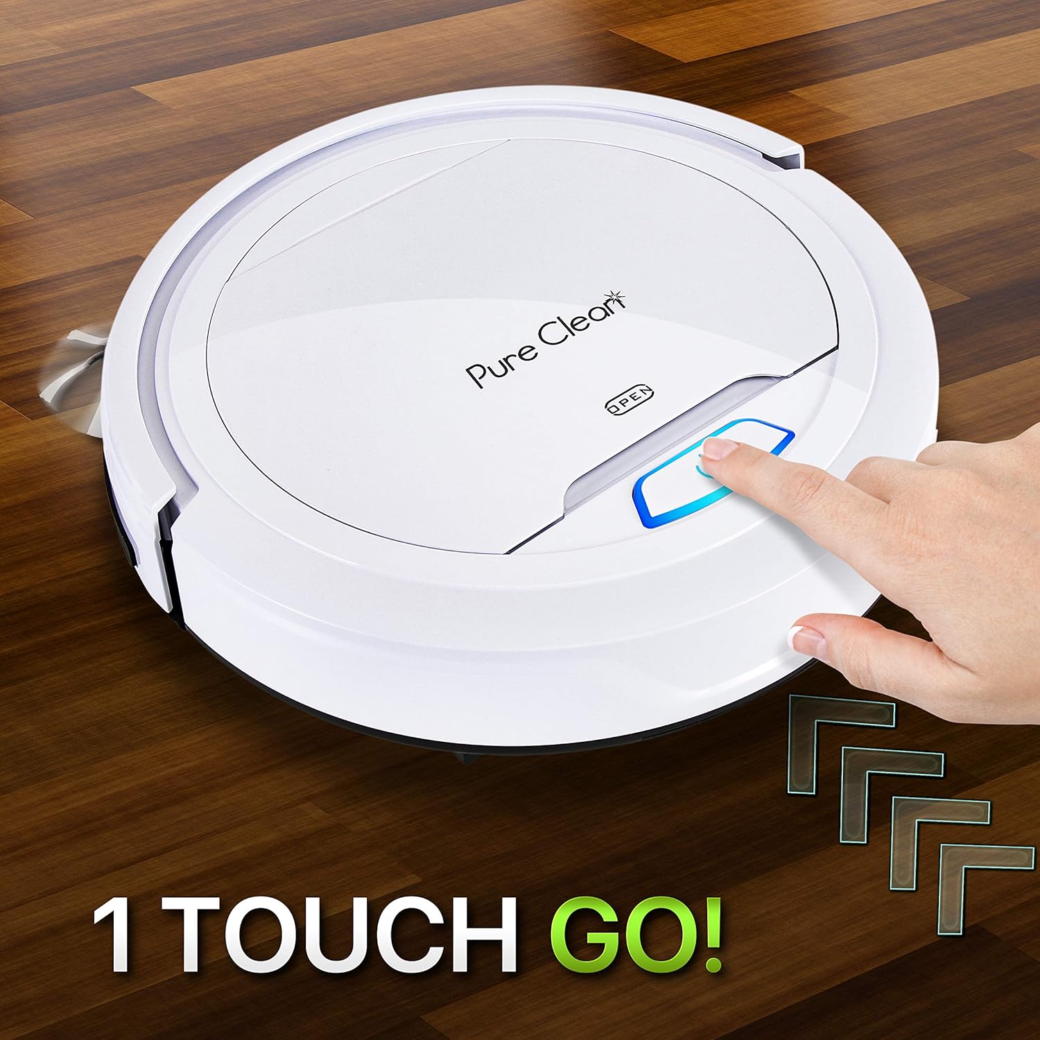 Pure Clean Automatic Vacuum Cleaner - Upgraded Robotic Auto Home Clean Carpet Hardwood Floor - Bot Detects Stairs - Pet Hair Allergies Filter PUCRC25.25: Home & Kitchen