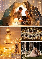 Battery Operated String Lights Outdoor, 2 Pack