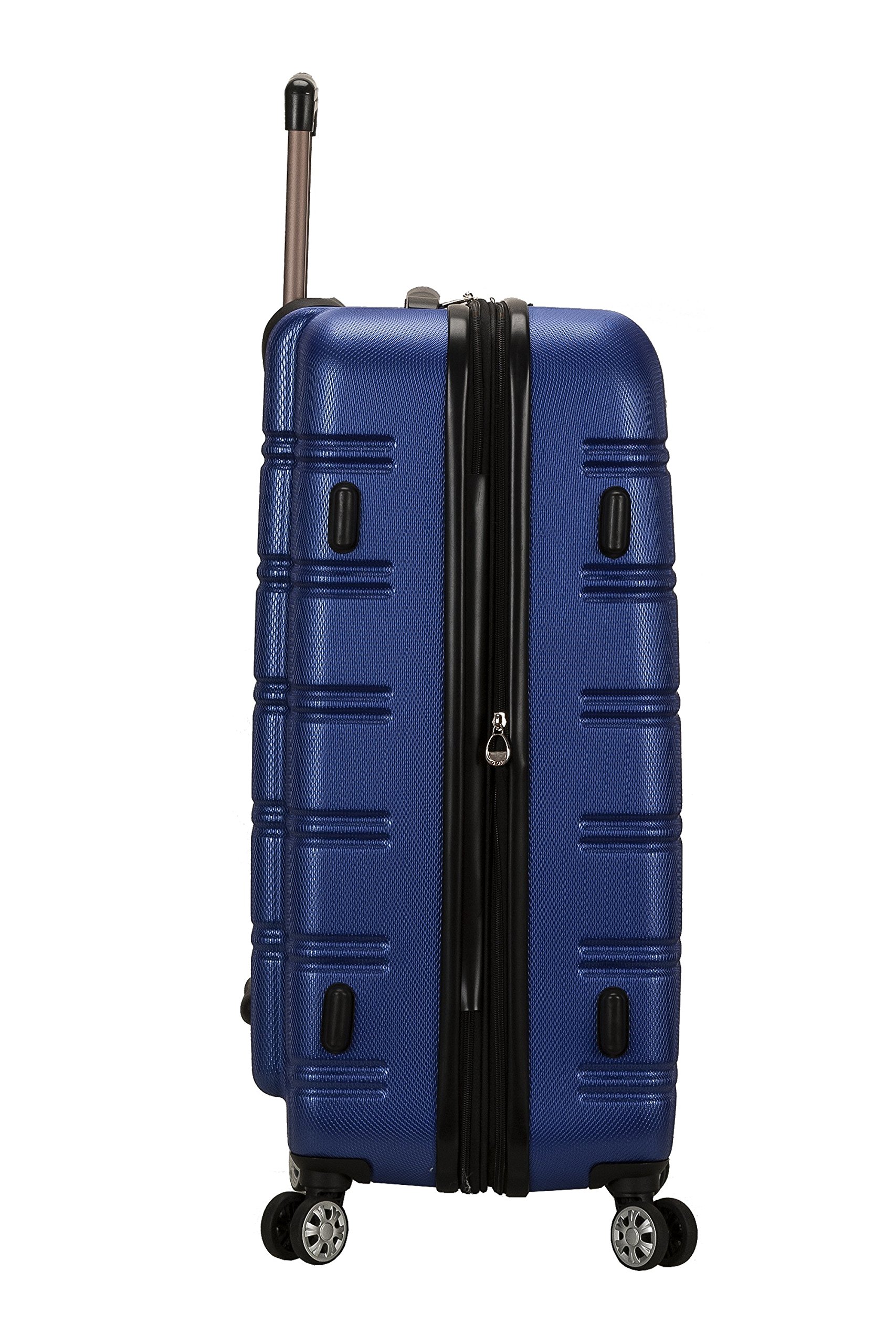 Rockland Melbourne Hardside Expandable Luggage with Spinner Wheels, Blue, Checked Large 28