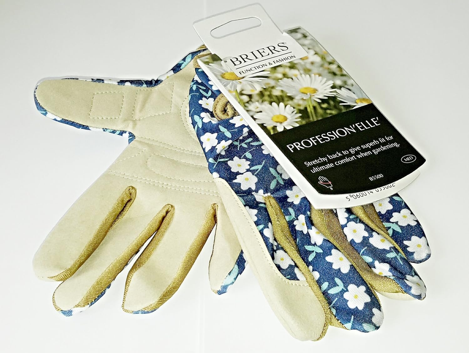 Briers Ladies Profession "elle" Blue Floral Gardening Gloves Medium