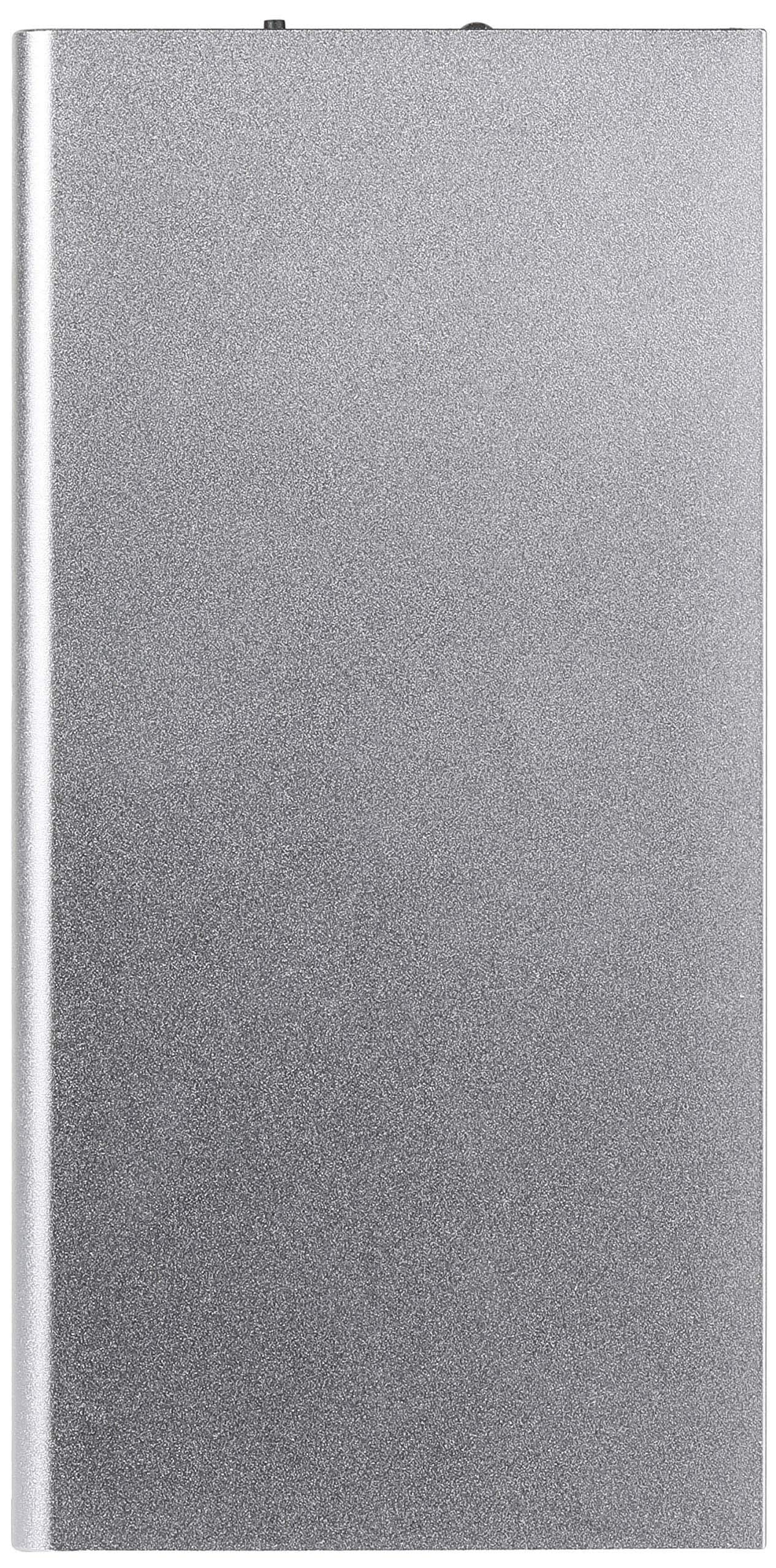 External Flat Battery for Huawei P30 Lite Smartphone Tablet Charger Universal Power Bank 6000 mAh 2 USB Port (Silver)