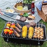 George Foreman Portable Charcoal BBQ, Lightweight, Foldable Legs, Black view 3