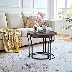 Hoctieon Nesting Coffee Tables, Round Nesting