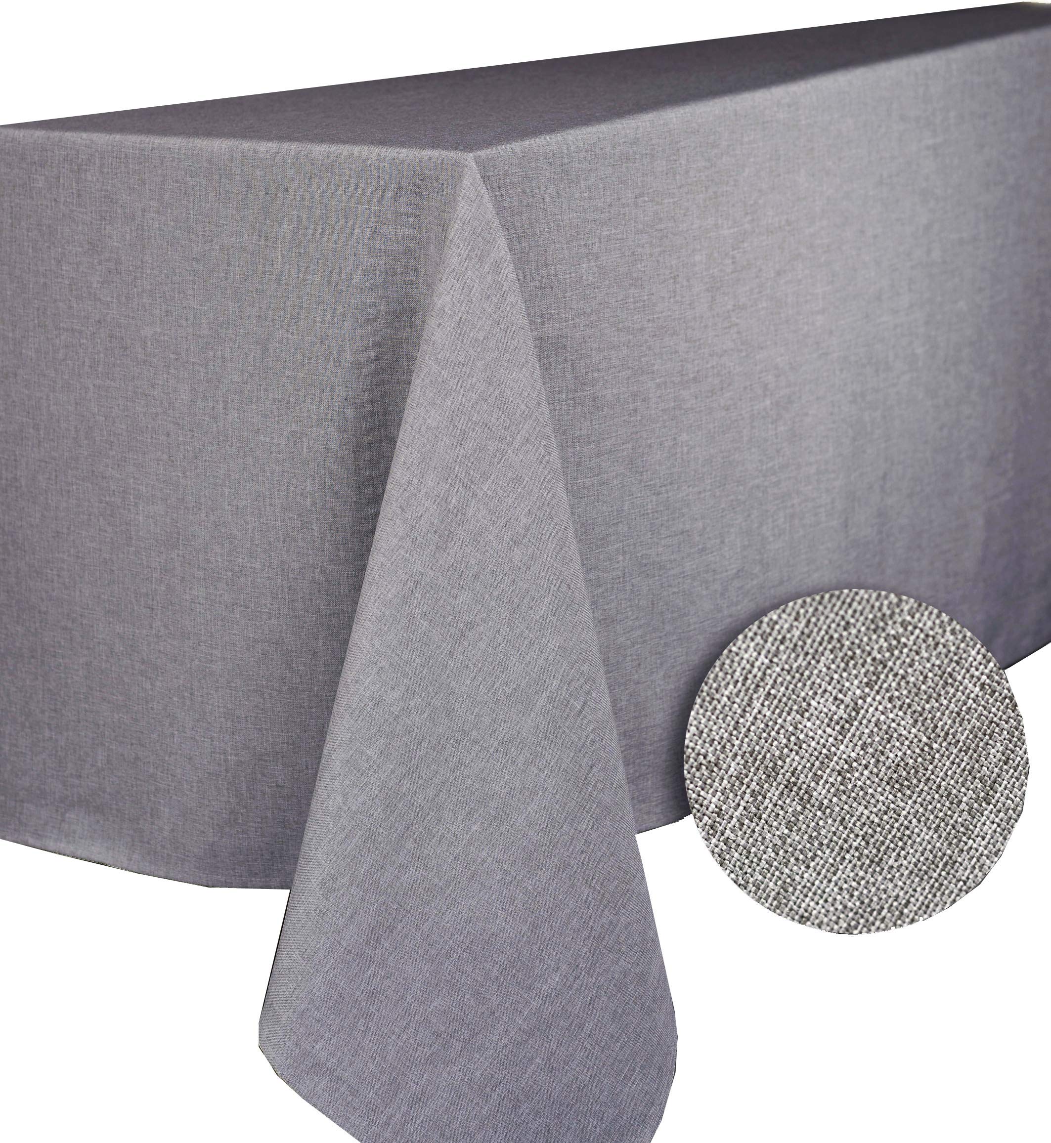 CALITEX 3372360502904 Rectangular Polyester Tablecloth, polyester, gray, 300x150 cm