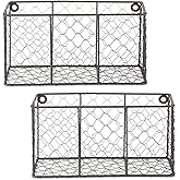 DII Chicken Wire Collection Farmhouse Vintage Wall Baskets, Small Basket, Vintage Grey