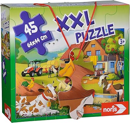 Amazon Com Noris Spiele 606031565 On A Farm Puzzle 2x Large Toys Games