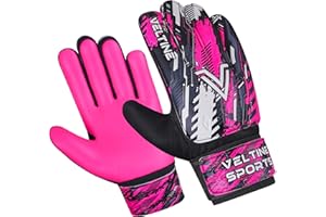 Veltine Sports Soccer Goalie Gloves for Kids Boys Children,Youth & Adult Football Goalkeeper Gloves with Double Wrist Protection and 4mm Latex Anti-Slip Strong Grips Palm