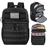 MOZETO Lunch Backpack for Men, Tactical Inspired Double Deck Cooler Backpack Insulated Leakproof RFID Lunchbox for Work