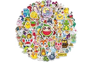 100PCS Holographic Cute Animal Stickers Pack, Waterproof Vinyl Stickers for Kids Teens Adults, Aesthetic Anime Stickers for W