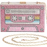 Dansydaisy Women Disco Ball Purses Radio Purses New Year Crystal Party Evening Clutch Handbag Wedding Bingo Night Party Gift