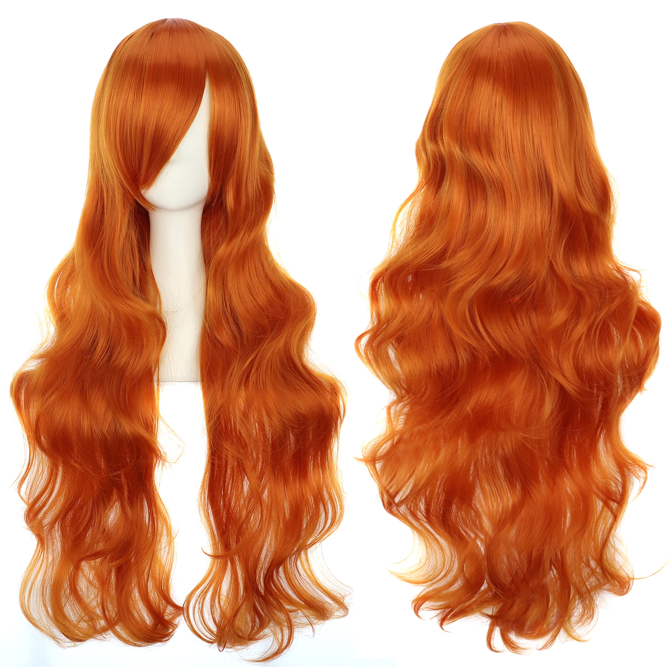 YEESHEDO 32" 80 cm Long Wavy Curly Hair Cosplay Wigs with Bangs for Women Heat Resistant Synthetic Wig for Party Costume Anime Halloween (Ginger) โ image 1