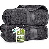 Utopia Towels Bath Sheets 35x70 inches 100% Cotton Soft and Absorbent 2 Pack Grey