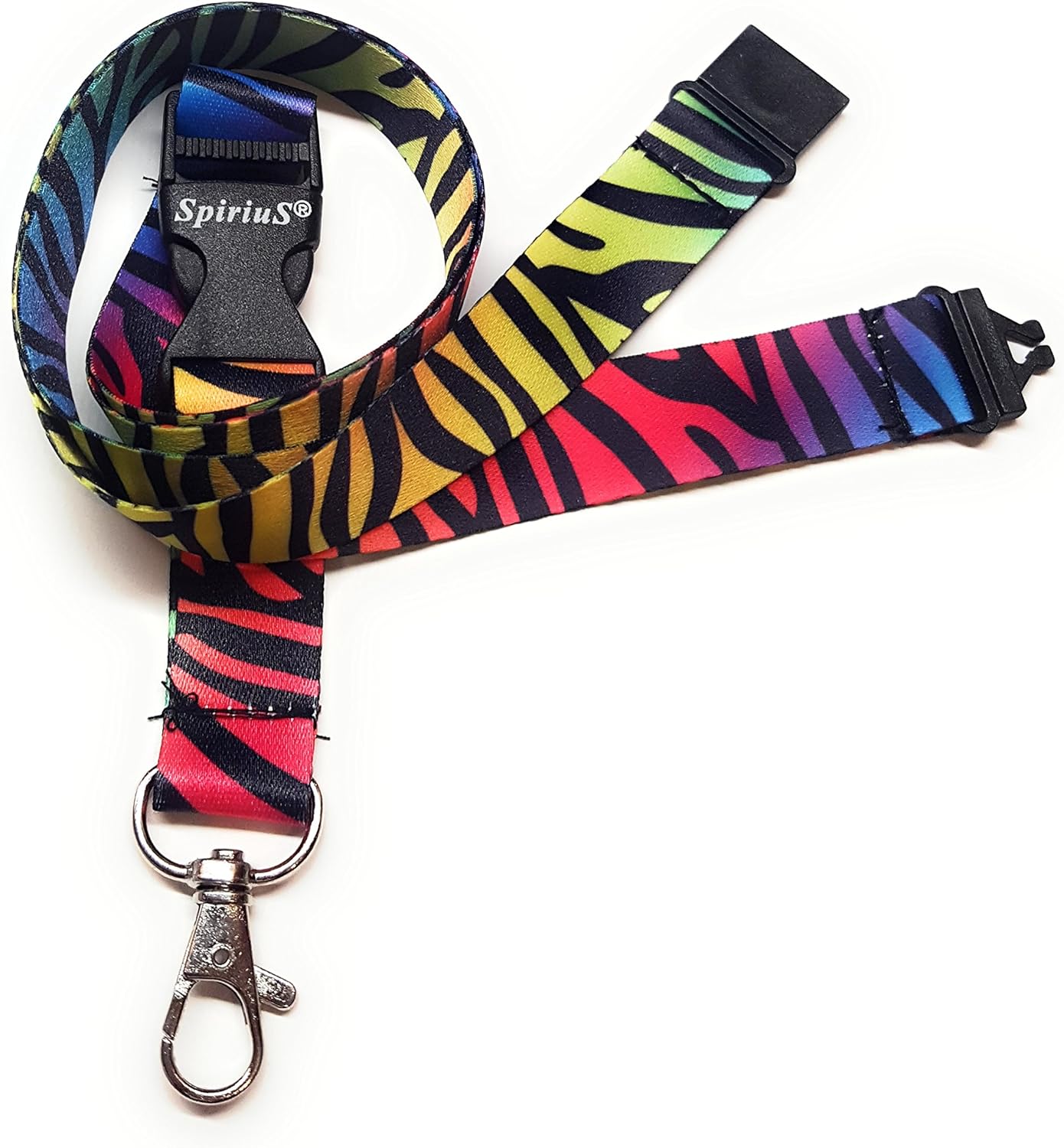 Lanyard Neck Strap for id Card Badge Holder with Safety Clip Breakaway 2cmx43cm SpiriuS Rainbow z (Zebra) - Image 5