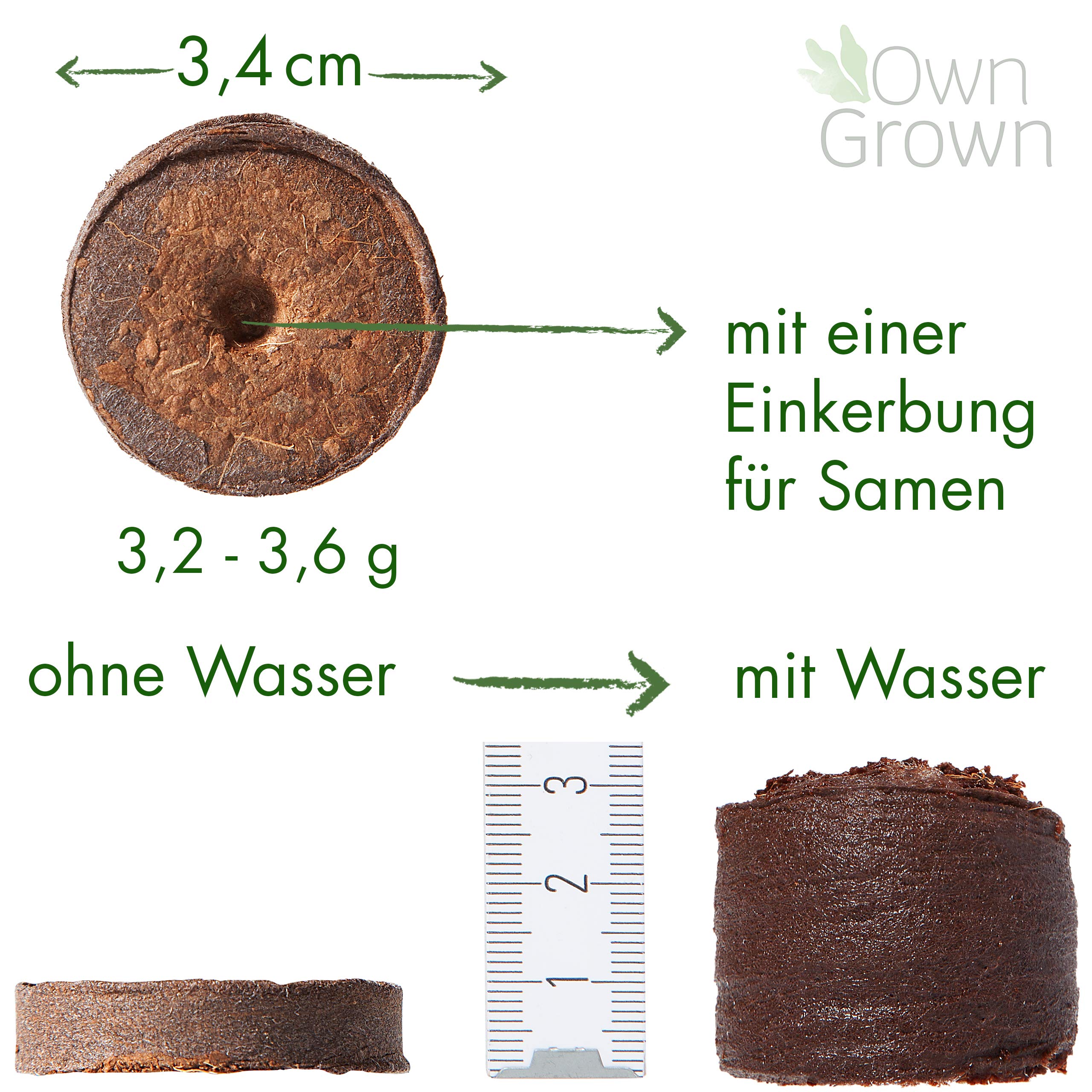 Kokos Quelltabletten mit Nährstoffen – 40 Stück, Kokoserde gepresst zur Pflanzen Anzucht ohne Pikieren, torffrei – Anzucht Erde Kokos von OwnGrown 4