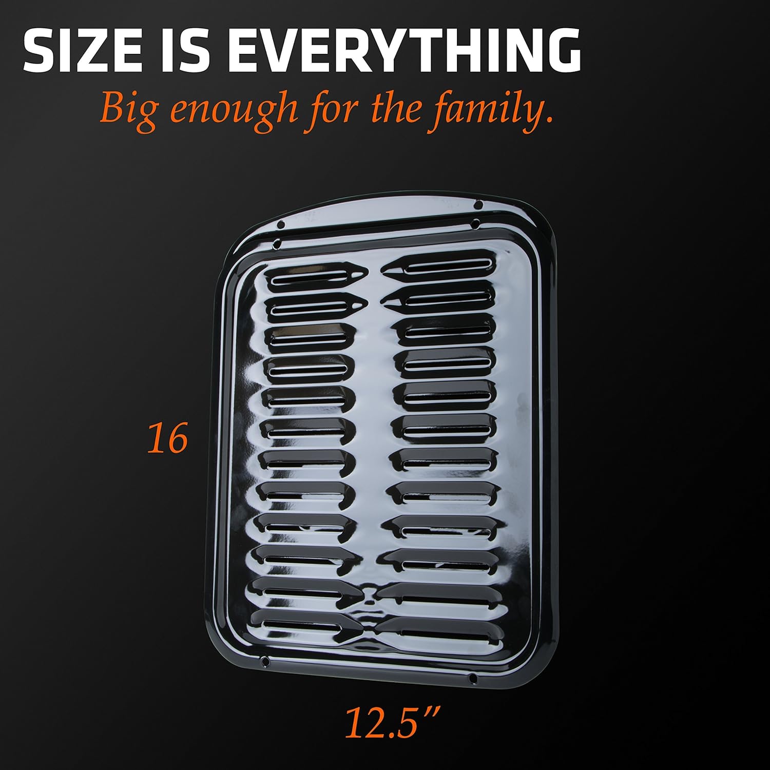 BP102X 2 Pc Black Porcelain Coated Steel Oven Broiler Pan with Rack 16