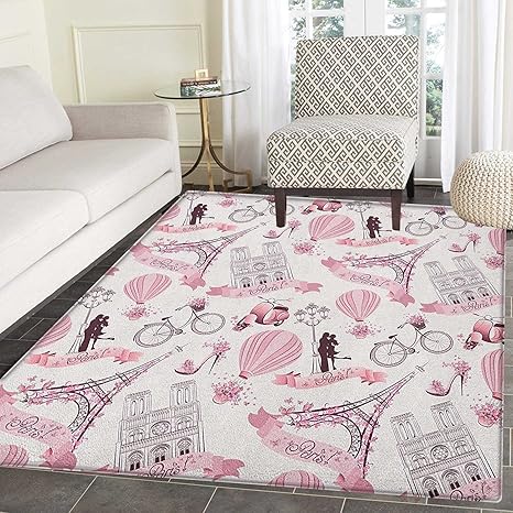 Amazon Com Eiffel Tower Rugs For Bedroom Travel In Paris