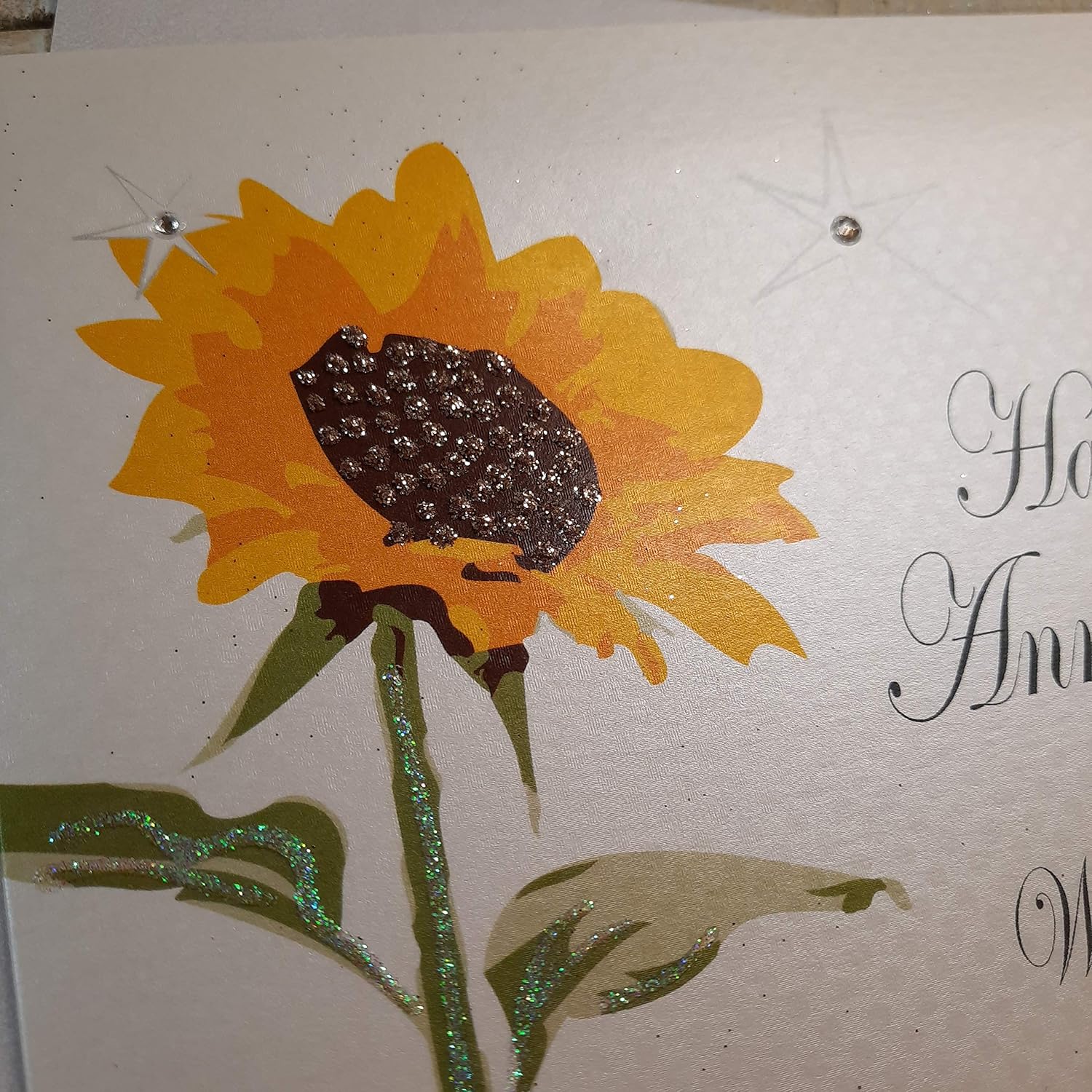 WHITE COTTON CARDS Happy Love On A Very Special Day, Handmade Anniversary Card (Sunflower), 16cm x 16cm - Image 3