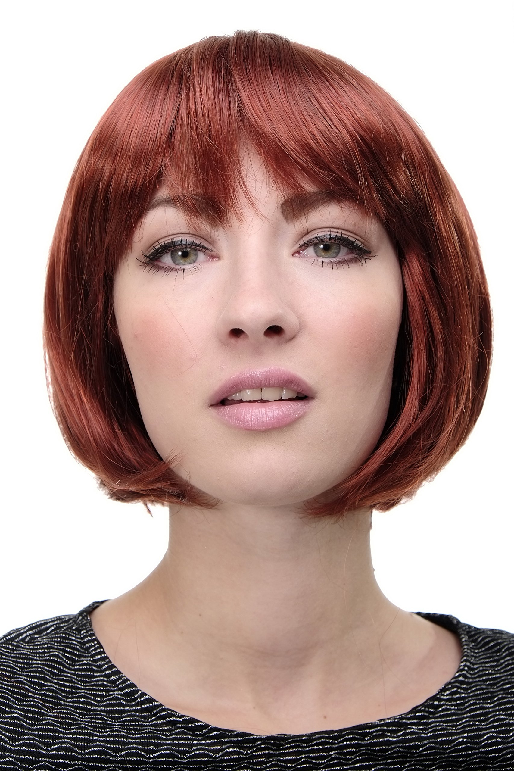 WIG ME UP - Lady Quality Wig Short Page Bob Fringe Bangs Dark red 703-350 โ image 1