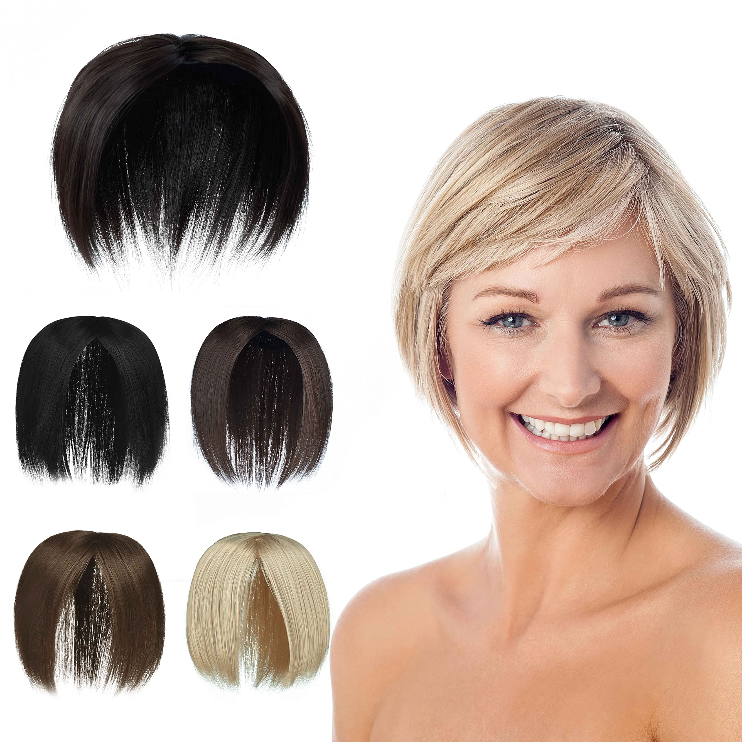 Yamel Hair Toppers for Women Straight Dark Brown with Clips in Hair Pieces Topper Short Synthetic Wiglets Hairpieces for Thinning Hair — image 1