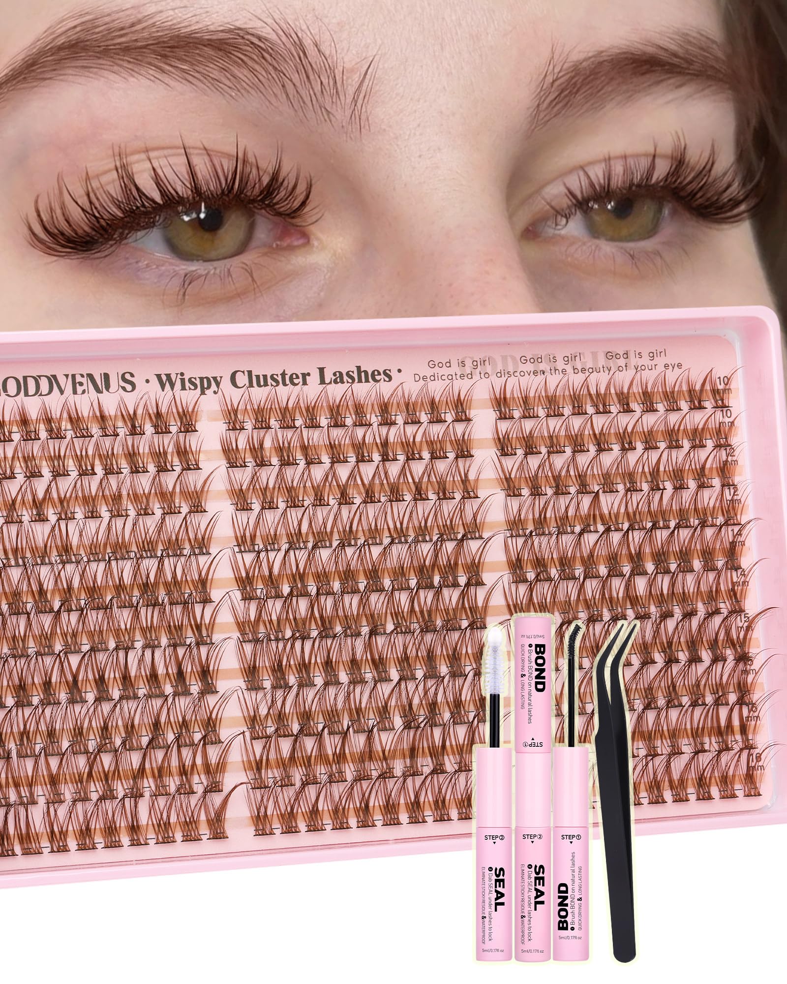 Brown Lash Clusters Kit Natural Look For Soft Glam