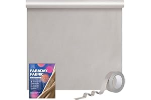 USION Faraday Fabric - DIY Faraday Bags Military Grade Faraday Cloth EMF/EMP Protection Shield, 43" x 118" Faraday Fabric + 1" x 79" Faraday Tape Signal Blocker for Cell Phone/WiFi/GPS/RFID/Bluetooth