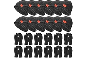 Xaatren Kids Winter Hats and Gloves Set Warm Fleece Lined Beanie Hats Winter Touchscreen Gloves Bulk for Children Boy Girl