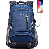 ProEtrade Backpack Bookbag for College Laptop Travel,Fit Laptop Up to 15.6 inch Multi Compartment with USB Charging Port Anti theft, Gift for Men Women (Blue)